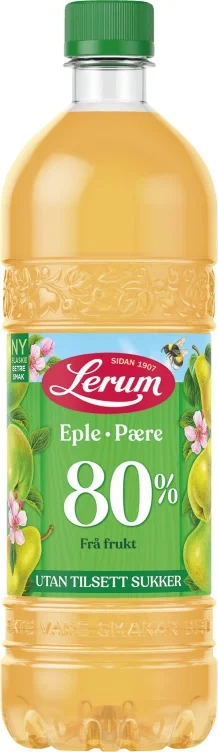 Eple-pæresaft Utan Tilsett Sukker 0.75l Lerum