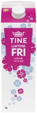 Lettmelk 1% Laktosefri 1l Tine