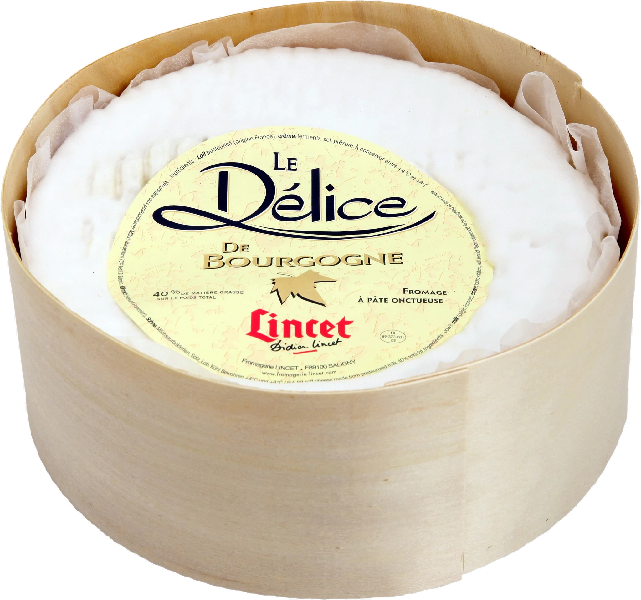 Délice de Bourgogne 40% vitmögelost ca 2000g