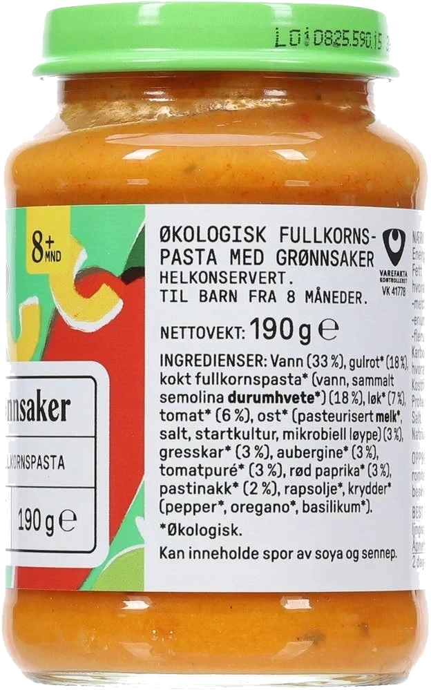 Pasta med grønnsaker