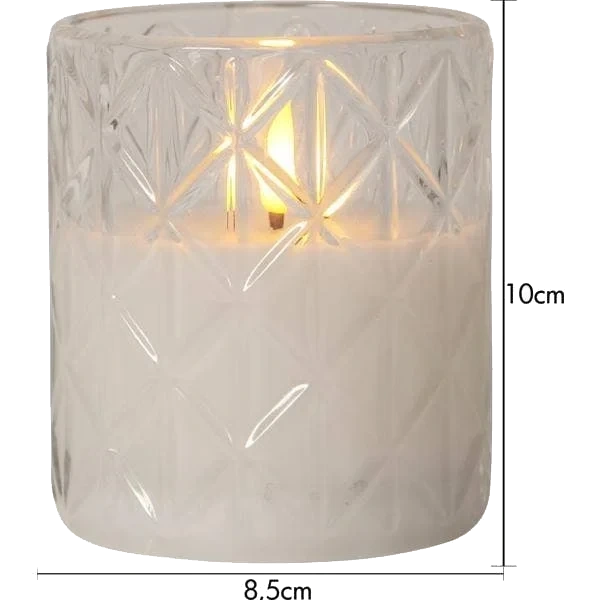 Ljus LED Flamme Romb Transparent 9x10cm