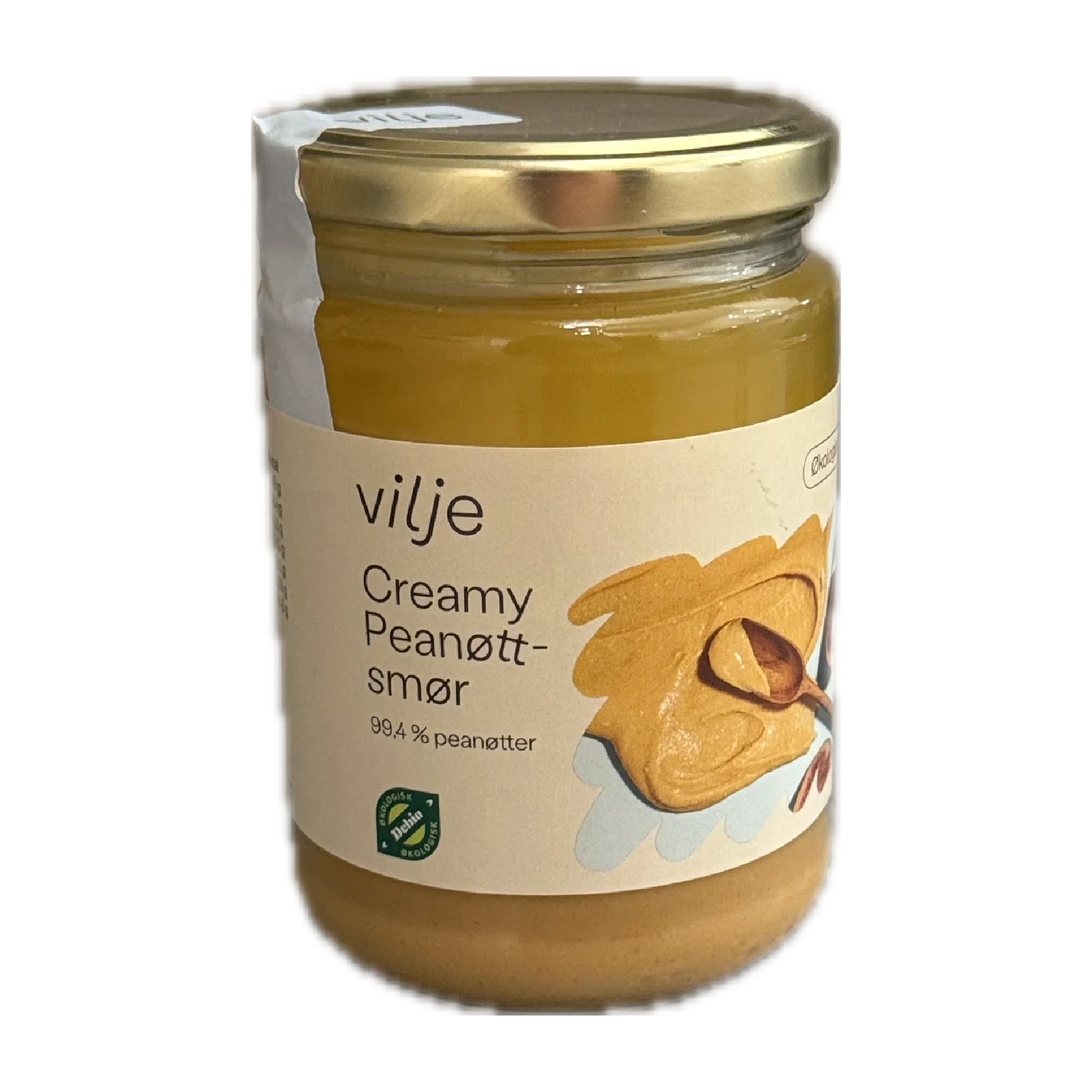 Peanøttsmør Creamy Økol.350g Vilje