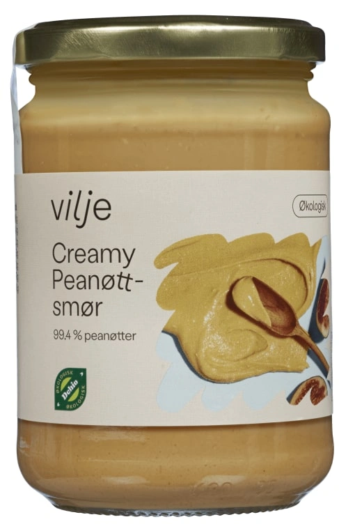Peanøttsmør Creamy Økol.350g Vilje