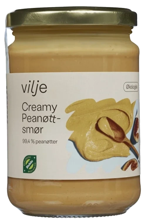 Peanøttsmør Creamy Økol.350g Vilje