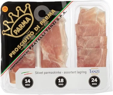 Parmaskinke 14.18 og 24mnd 120g Tanzi