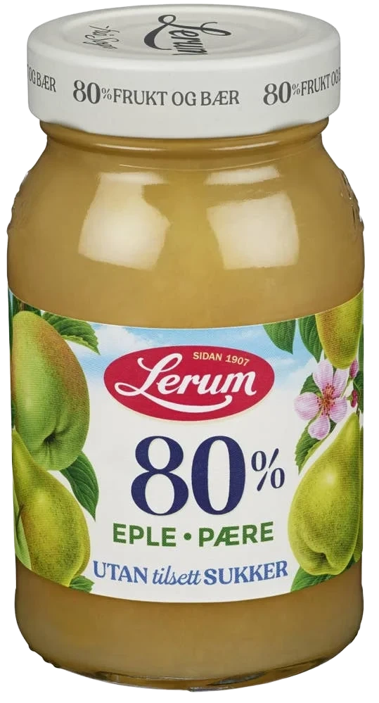 Eple og pæresyltetøy 80% Uten Tilsatt Sukker, 320 g