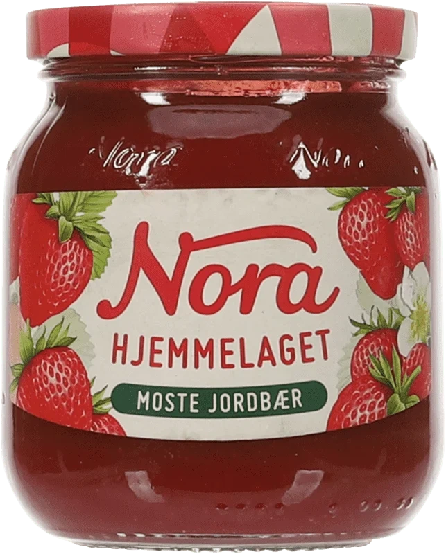 Moste Jordbær Hj l 390g Nora