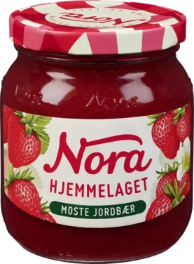 Moste Jordbær Hj l 390g Nora