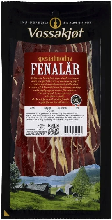 Eldhusrøykt Fenalår 100g Vossakjøt