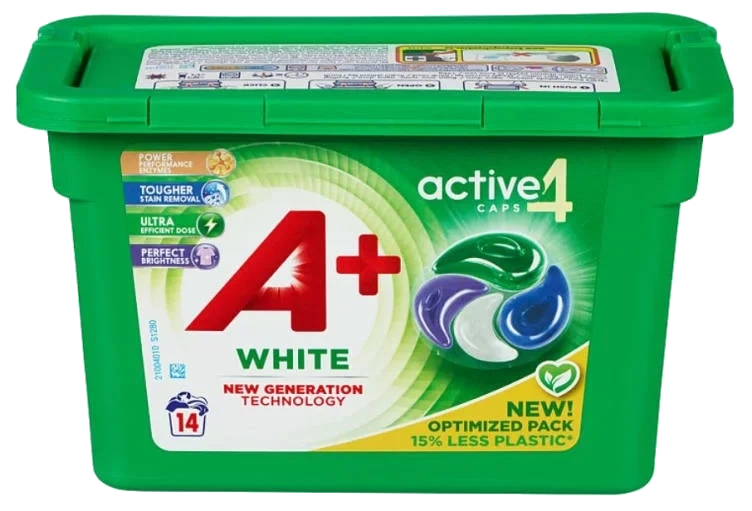 A+ Active 4 White Caps 14stk