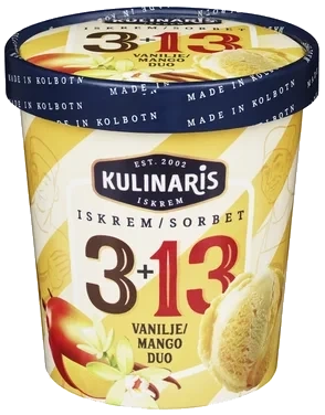 #3+13 Vanilje/mango Duo 0.5 l Kulinaris