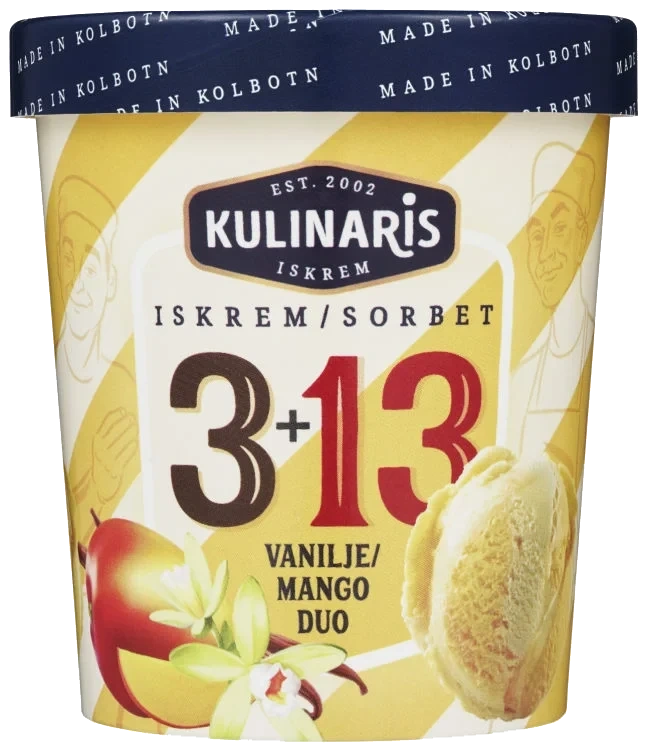 #3+13 Vanilje/mango Duo 0.5 l Kulinaris