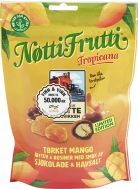 Dln Nøtti Frutti Tropicana 160g 12stk
