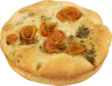 Focaccia Roll Tomato & Pesto Pre- Sliced Focaccia Stykke med Tomat og Pest Delt