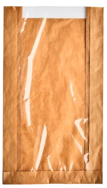 Papirpose 2kg Brun m/vindu 180x65x320mm