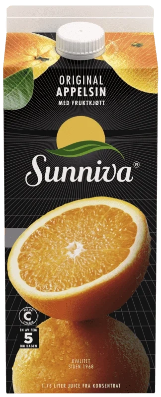 Sunniva Appelsinjuice/fruktkjøtt 1.75l Tine