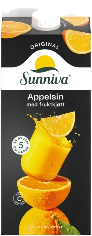 Sunniva Appelsinjuice/fruktkjøtt 1.75l Tine