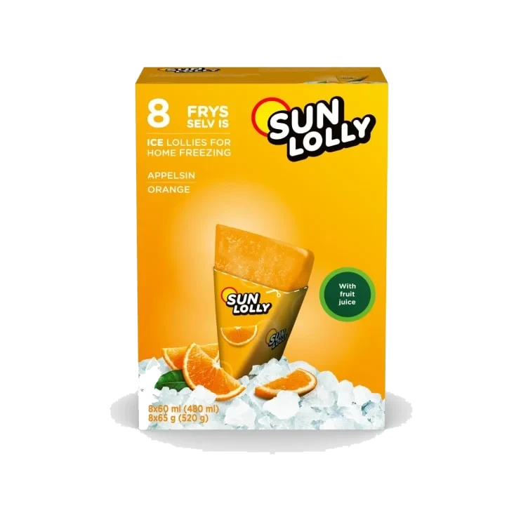 Sun Lolly Orange 8stk