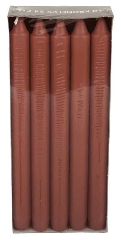 Moda Kronelys Terracotta 24cm 10stk