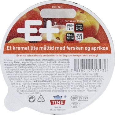 Energi Måltid Apr/fersken 100g Tine
