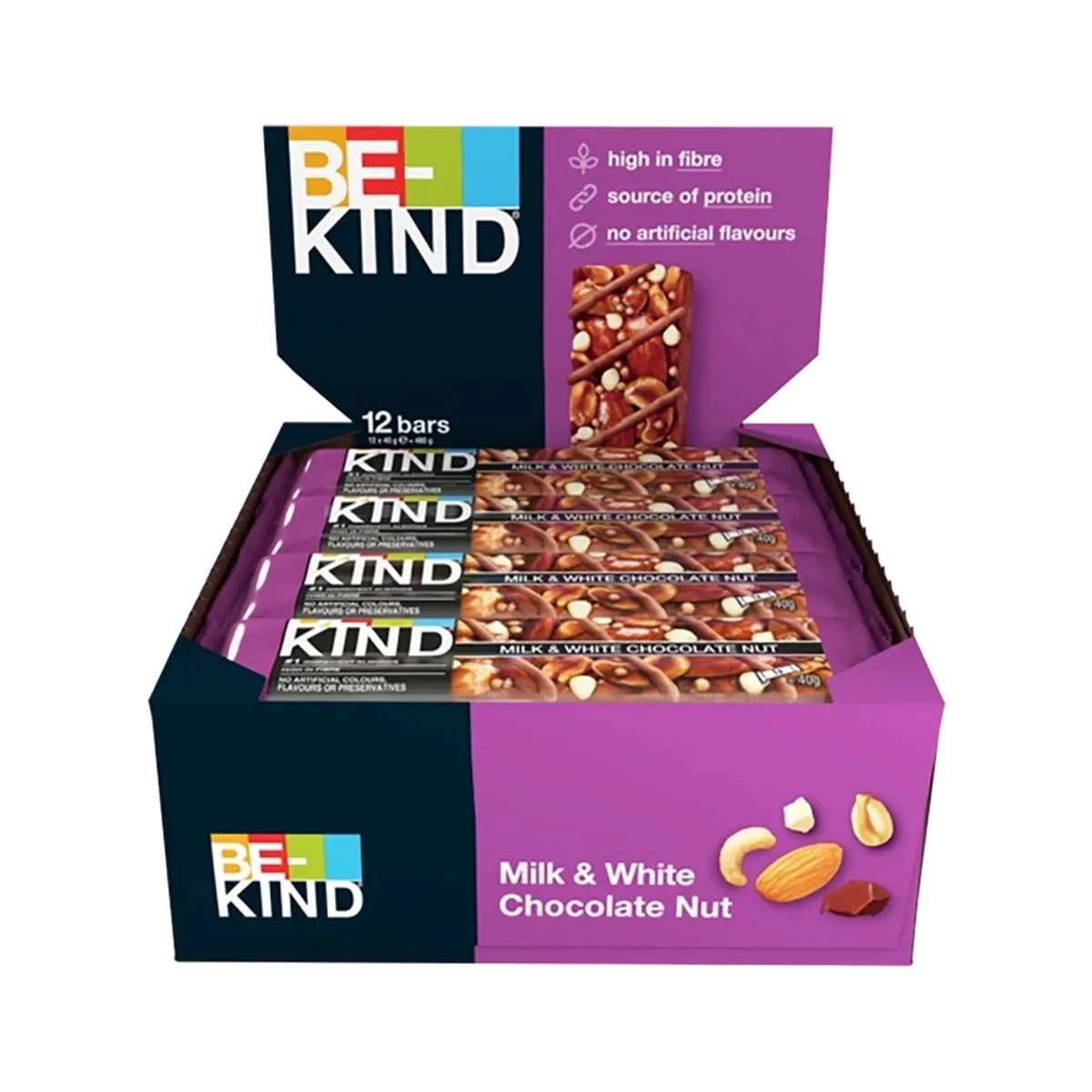 Milk & White Chocolate Nut (Kartong 12 Barer)
