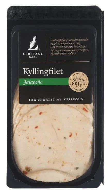Kyllingfilet Jalapeno skivet 100g Lerstang