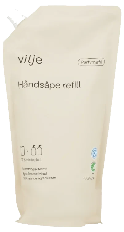 Vilje Håndsåpe Parfymefri Refill 1l