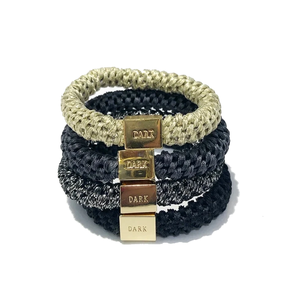 Dark Fat Hair Ties 4 Pk Combo