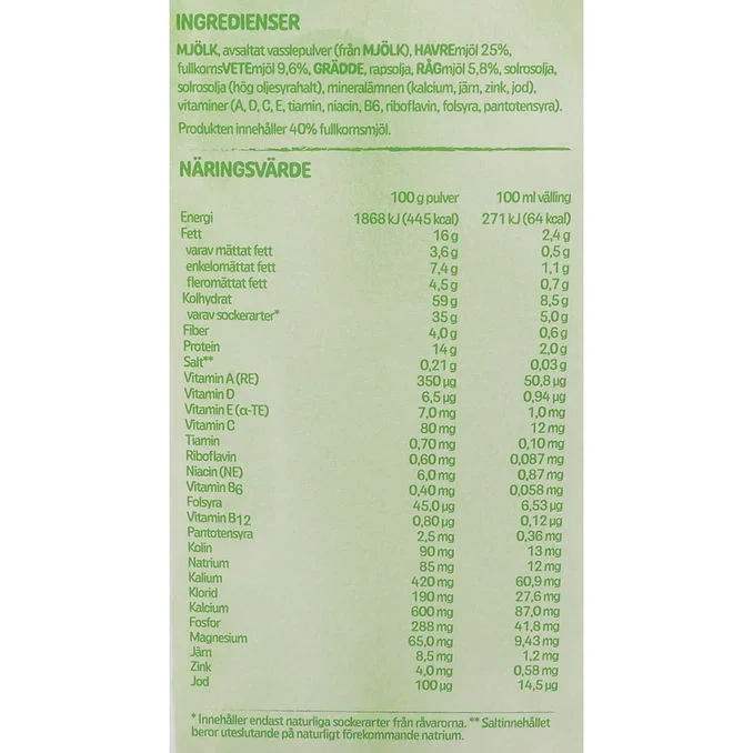 Fullkornsvälling 1 år