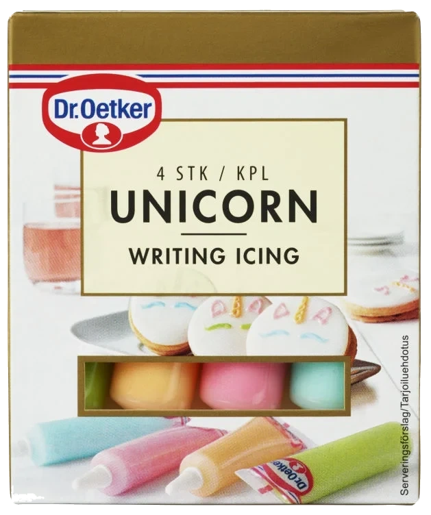 Dekor Skrift Unicorn 4tub Dr.Oetker