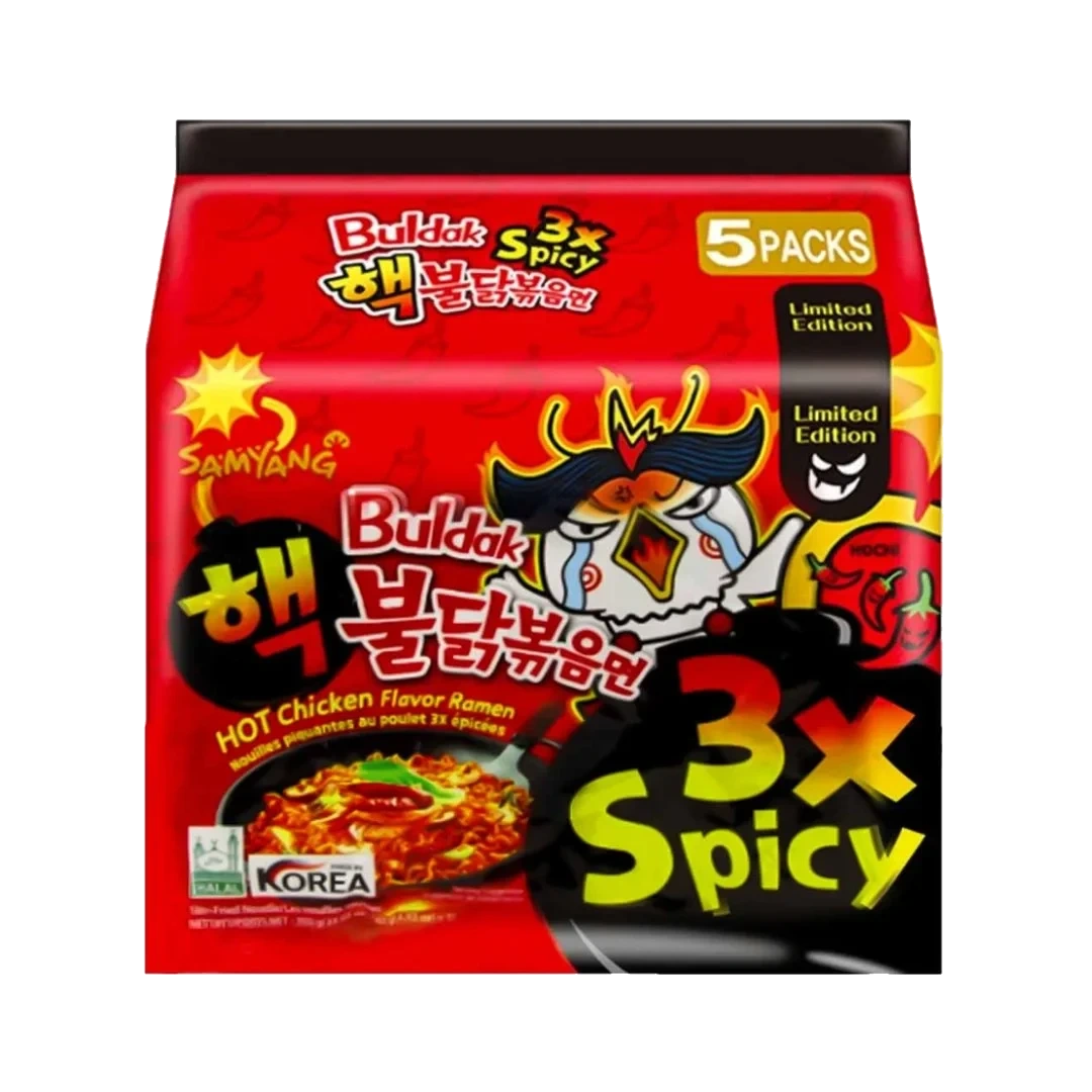 Samyang Buldak 3X Spicy Hot Chicken Ramen Noodles 5 x 140 g