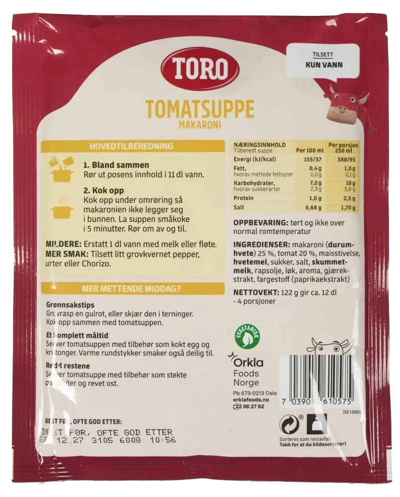 Tomatsuppe med makaroni
