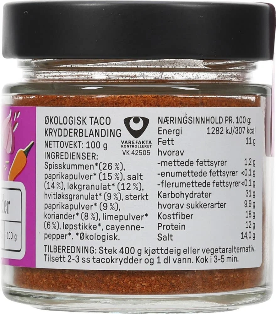 Økologisk tacokrydder