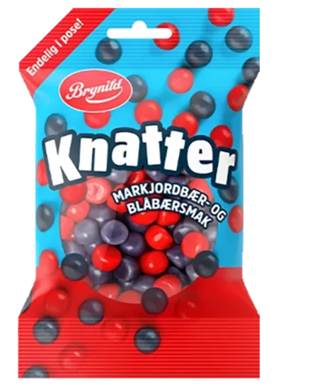 Knatter Markjordbær Og Blåbærsmak 80g