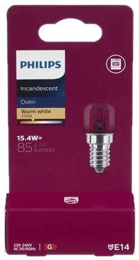 Philips Spesialpære Halogen T22 15.4w E14 230-240v Ovnspære Klar