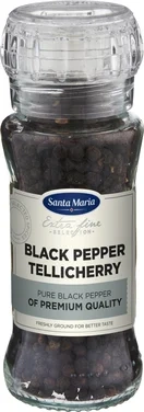 Sort Pepper Tellicherry Kvern 70g Santa Maria