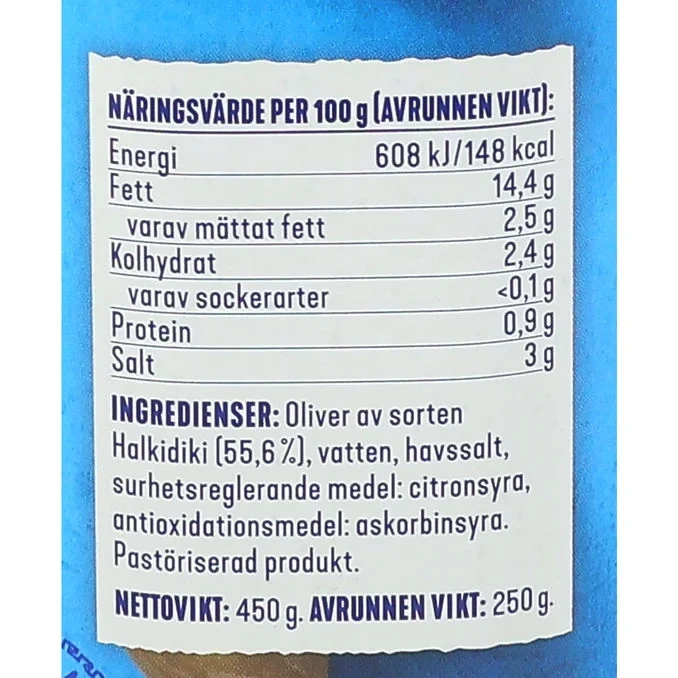 Halkidikioliver Med Kärnor