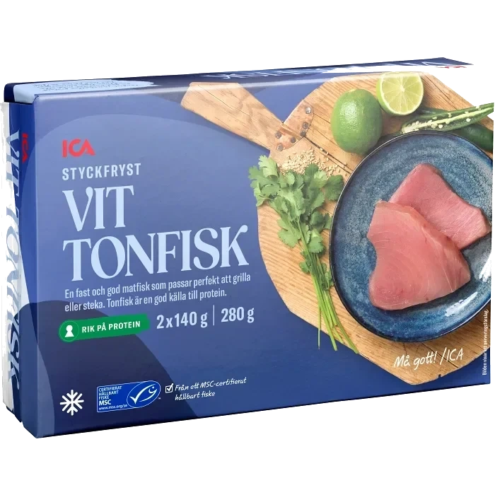 Vit tonfiskfilé Fryst 280g ICA