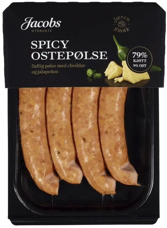 Spicy Ostepølse 260g A.Idsøe/Jacobs Utvalgte