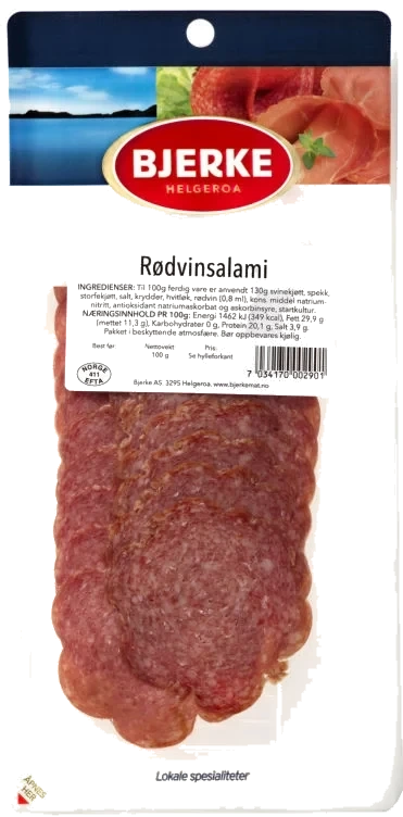 Rødvinsalami Skåret