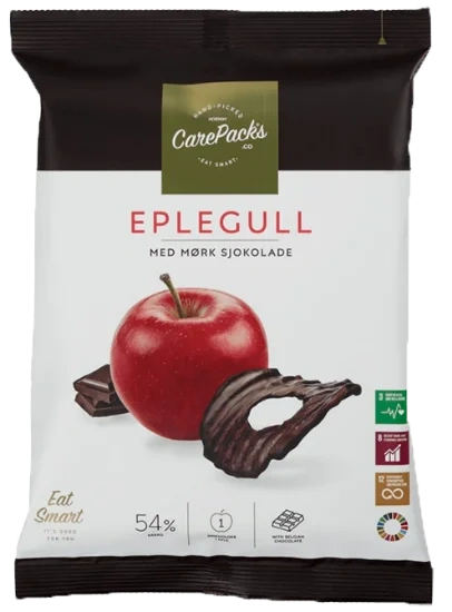 Eplegull Med Mørk Sjokolade 50g