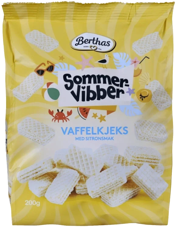 Vaffelkjeks Sitron 200g Sommervibber