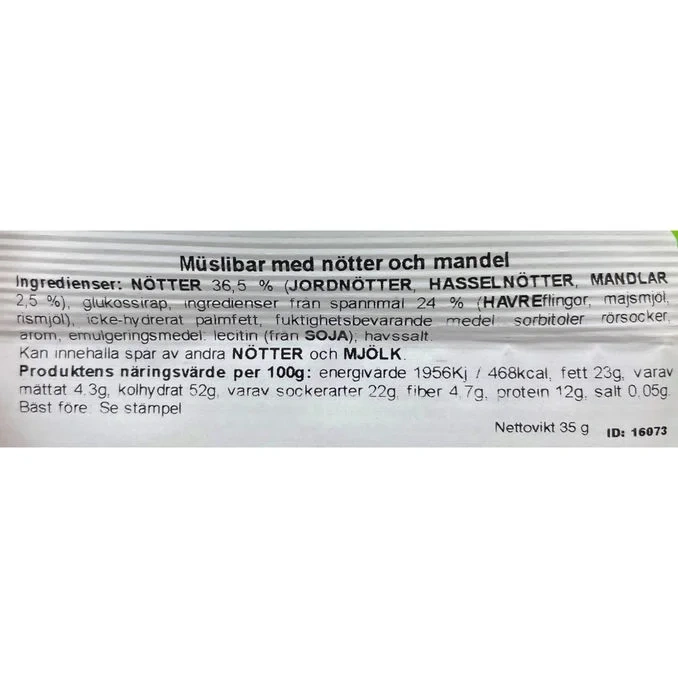 Crunchy Bar Nöt & Mandel 25-pack