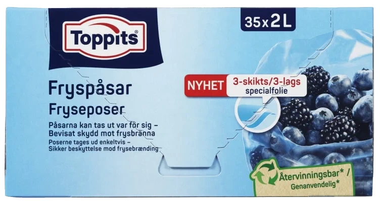 Fryseposer 2l, 35st Toppits