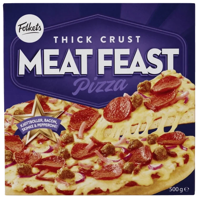Pizza Meat Feast Thick Crust 500g Folkets