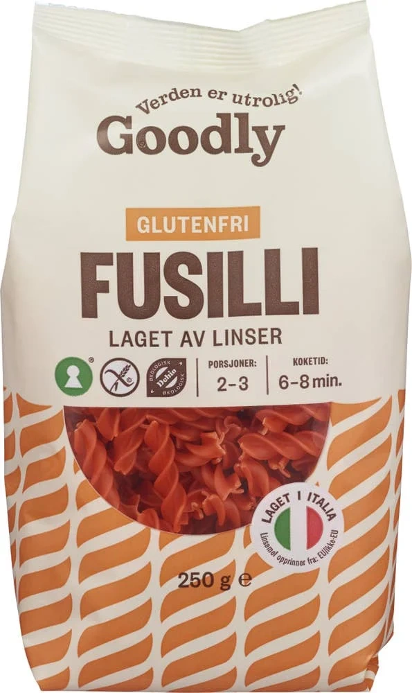 Linsepasta fusilli