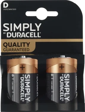 Duracell Simply D Alkalisk Batteri 2pk