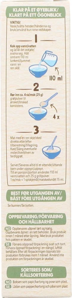 Min Fullkornsgrøt Mango og banan