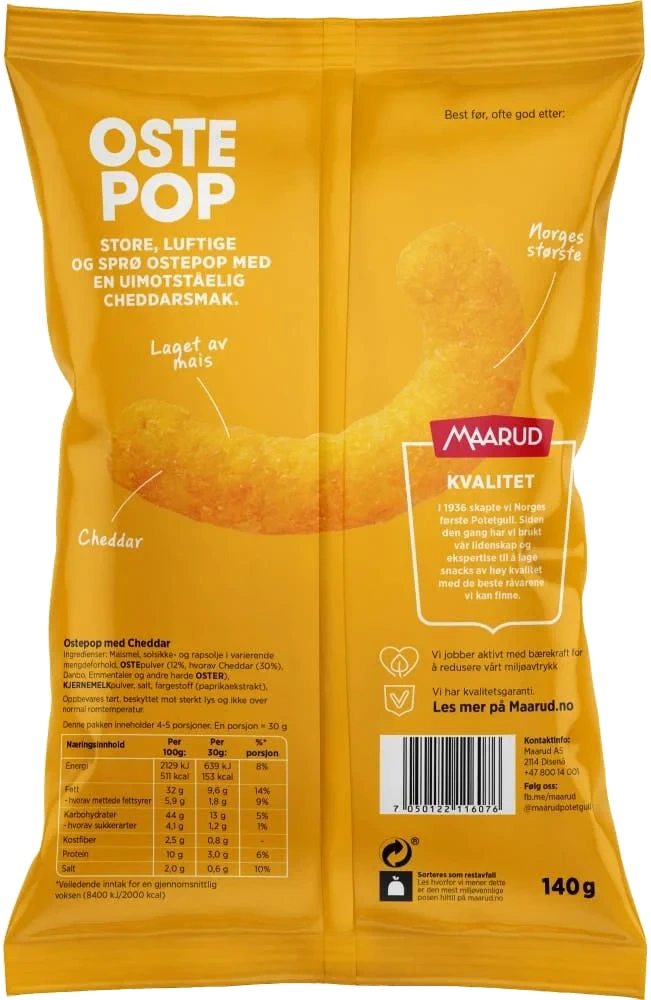 Ostepop med cheddar