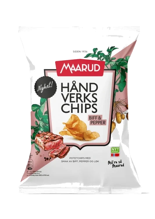 Håndverkschips Biff&Pepper&Onion 150g